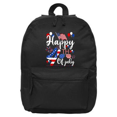 Happy Fourth Of July Patriotic Us American Flag 4th Of July 16 in Basic Backpack