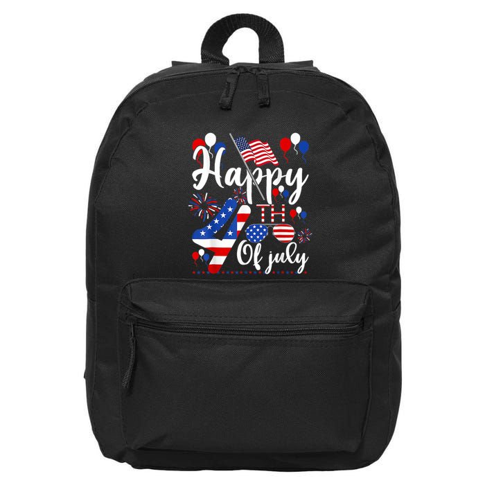 Happy Fourth Of July Patriotic Us American Flag 4th Of July 16 in Basic Backpack