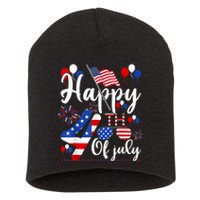 Happy Fourth Of July Patriotic Us American Flag 4th Of July Short Acrylic Beanie