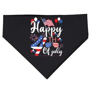 Happy Fourth Of July Patriotic Us American Flag 4th Of July USA-Made Doggie Bandana