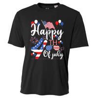 Happy Fourth Of July Patriotic Us American Flag 4th Of July Cooling Performance Crew T-Shirt