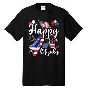 Happy Fourth Of July Patriotic Us American Flag 4th Of July Tall T-Shirt