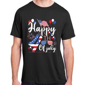 Happy Fourth Of July Patriotic Us American Flag 4th Of July Adult ChromaSoft Performance T-Shirt