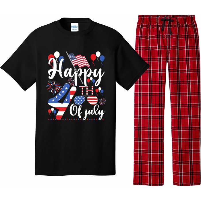 Happy Fourth Of July Patriotic Us American Flag 4th Of July Pajama Set