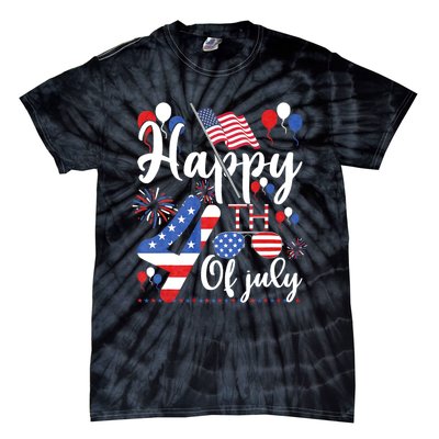 Happy Fourth Of July Patriotic Us American Flag 4th Of July Tie-Dye T-Shirt