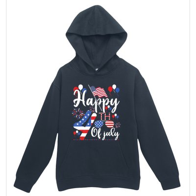 Happy Fourth Of July Patriotic Us American Flag 4th Of July Urban Pullover Hoodie