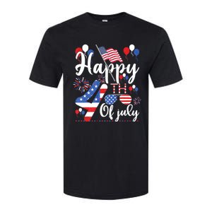 Happy Fourth Of July Patriotic Us American Flag 4th Of July Softstyle CVC T-Shirt