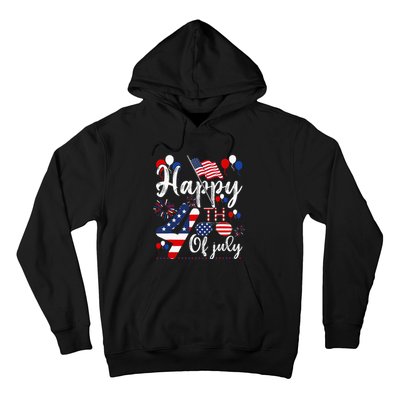 Happy Fourth Of July Patriotic American US Flag 4th Of July Hoodie