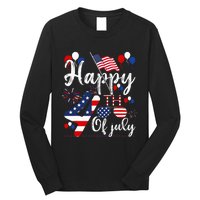 Happy Fourth Of July Patriotic American US Flag 4th Of July Long Sleeve Shirt