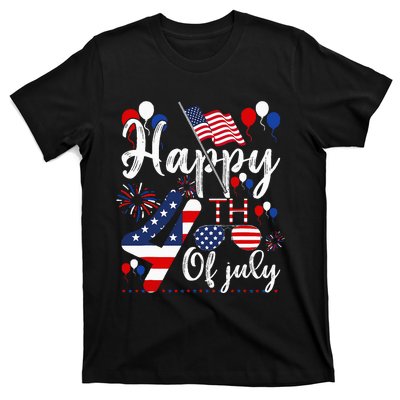 Happy Fourth Of July Patriotic American US Flag 4th Of July T-Shirt