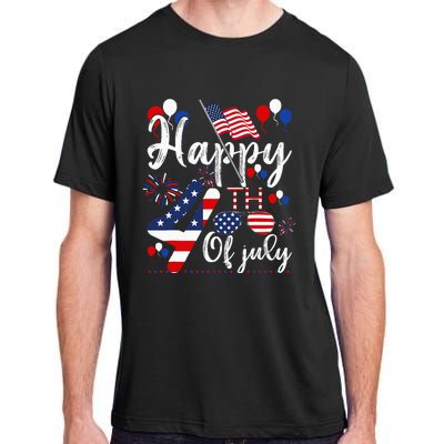 Happy Fourth Of July Patriotic American US Flag 4th Of July Adult ChromaSoft Performance T-Shirt