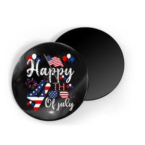 Happy Fourth Of July Patriotic American US Flag 4th Of July Magnet