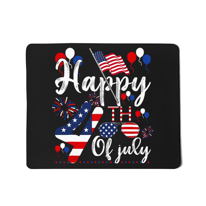 Happy Fourth Of July Patriotic American US Flag 4th Of July Mousepad