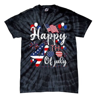 Happy Fourth Of July Patriotic American US Flag 4th Of July Tie-Dye T-Shirt