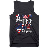 Happy Fourth Of July Patriotic American US Flag 4th Of July Tank Top