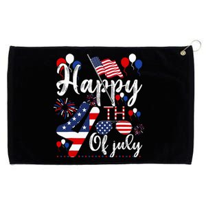 Happy Fourth Of July Patriotic American US Flag 4th Of July Grommeted Golf Towel