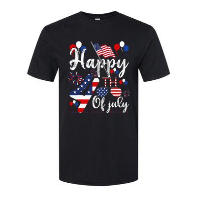 Happy Fourth Of July Patriotic American US Flag 4th Of July Softstyle CVC T-Shirt