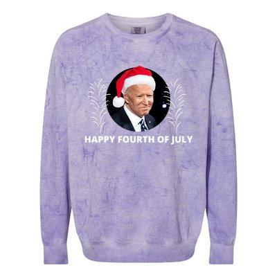 Happy Fourth Of July Biden Christmas Funny Colorblast Crewneck Sweatshirt