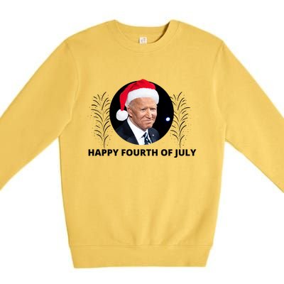 Happy Fourth Of July Biden Christmas Funny Premium Crewneck Sweatshirt