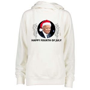 Happy Fourth Of July Biden Christmas Funny Womens Funnel Neck Pullover Hood