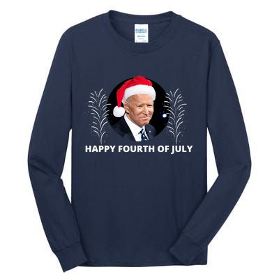 Happy Fourth Of July Biden Christmas Funny Tall Long Sleeve T-Shirt