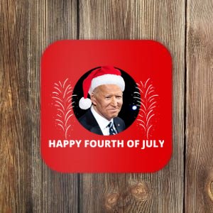 Happy Fourth Of July Biden Christmas Funny Coaster