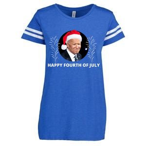 Happy Fourth Of July Biden Christmas Funny Enza Ladies Jersey Football T-Shirt