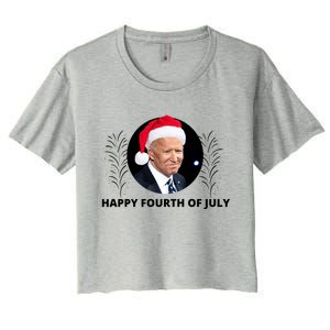 Happy Fourth Of July Biden Christmas Funny Women's Crop Top Tee