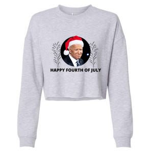 Happy Fourth Of July Biden Christmas Funny Cropped Pullover Crew