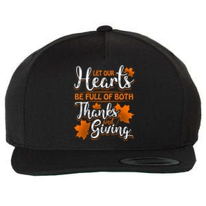 Hearts Full of Thanks Thanksgiving Wool Snapback Cap