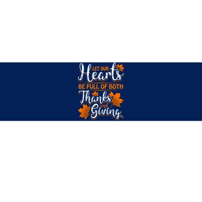 Hearts Full of Thanks Thanksgiving Bumper Sticker