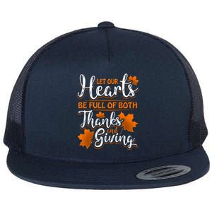 Hearts Full of Thanks Thanksgiving Flat Bill Trucker Hat