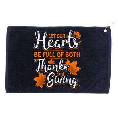 Hearts Full of Thanks Thanksgiving Grommeted Golf Towel