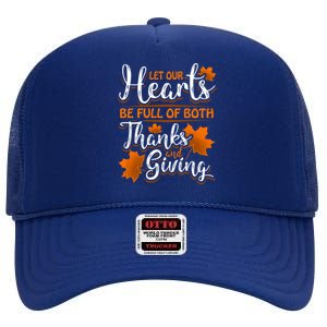 Hearts Full of Thanks Thanksgiving High Crown Mesh Back Trucker Hat