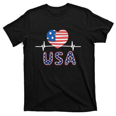 Heart Flag Of Usa T-Shirt