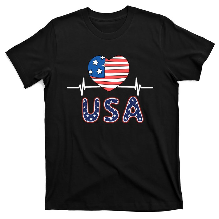 Heart Flag Of Usa T-Shirt