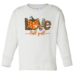 Hello Fall Pumpkin Love Fall YAll Leopard Peace Love Fall Toddler Long Sleeve Shirt