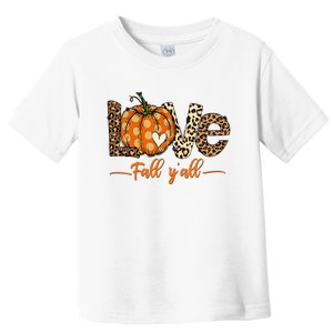 Hello Fall Pumpkin Love Fall YAll Leopard Peace Love Fall Toddler T-Shirt