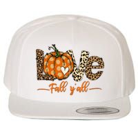 Hello Fall Pumpkin Love Fall YAll Leopard Peace Love Fall Wool Snapback Cap