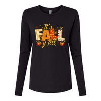 Hello Fall Pumpkin ItS Fall YAll Fall Vibes Thanksgiving Womens Cotton Relaxed Long Sleeve T-Shirt