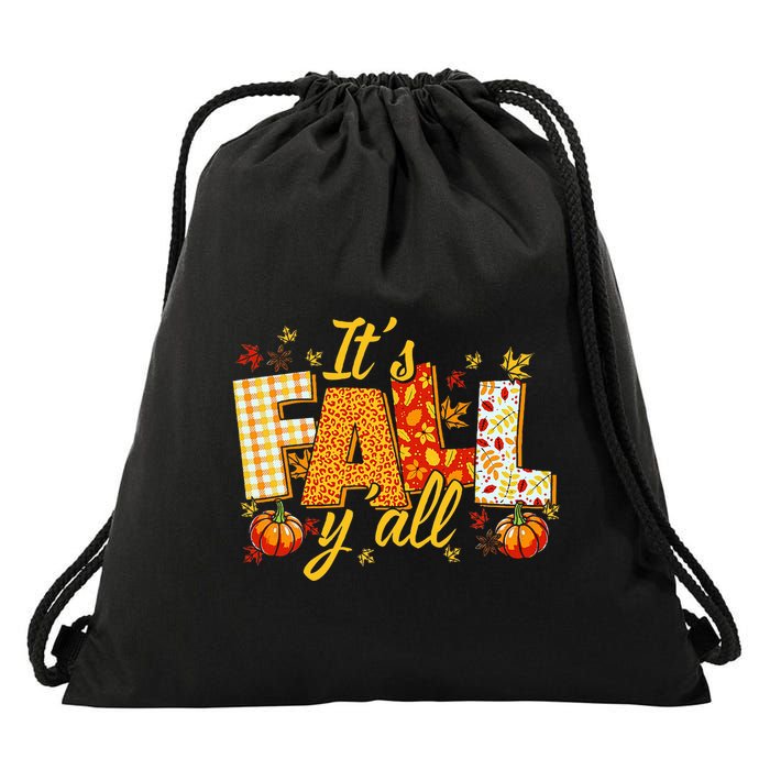 Hello Fall Pumpkin ItS Fall YAll Fall Vibes Thanksgiving Drawstring Bag