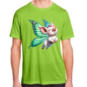 Happy Flying Pig With Butterfly Wings Fly Pig Lovers Adult ChromaSoft Performance T-Shirt