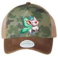 Happy Flying Pig With Butterfly Wings Fly Pig Lovers Legacy Tie Dye Trucker Hat
