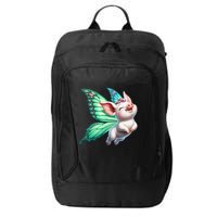 Happy Flying Pig With Butterfly Wings Fly Pig Lovers City Backpack