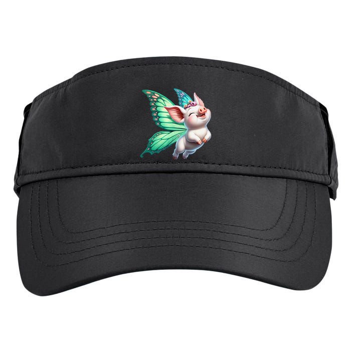 Happy Flying Pig With Butterfly Wings Fly Pig Lovers Adult Drive Performance Visor
