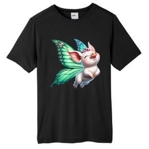 Happy Flying Pig With Butterfly Wings Fly Pig Lovers Tall Fusion ChromaSoft Performance T-Shirt