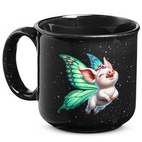 Happy Flying Pig With Butterfly Wings Fly Pig Lovers 15oz Campfire Ceramic Mug