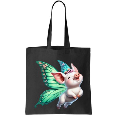 Happy Flying Pig With Butterfly Wings Fly Pig Lovers Bag