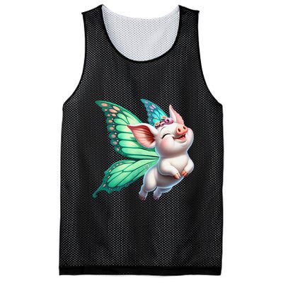Happy Flying Pig With Butterfly Wings Fly Pig Lovers Mesh Reversible Basketball Jersey Tank