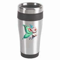 Happy Flying Pig With Butterfly Wings Fly Pig Lovers 16oz Travel Tumbler